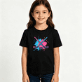 thumbnail image 2 of Girls Graphic Tees Ice Hockey Sticks Puck Kids T Shirt Sports Cool 100% Cotton Short Sleeve Soft Tops 4-13Y, 2 of 5