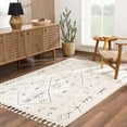 thumbnail image 6 of Hauteloom Thian Living Room, Bedroom Area Rug - Farmhouse - High Pile - Bone, Black - 7'10" x 10', 6 of 11