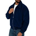 thumbnail image 5 of Men's Corduroy Jacket Full Zip Vintage Coat Casual Fall Windbreaker with Pockets Lightweight Classic Turn Down Collar Outerwear Retro Spring Winter Streetwear, 5 of 8