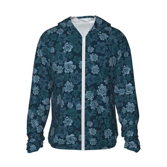 Vsdgher Sweat à Capuche Imprimé Fleurs Roses pour Adultes, Protection Solaire à Manches Longues pour Hommes et Femmes, Pêche, Course, Natation - Très Grand