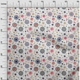 thumbnail image 3 of oneOone Polyester Spandex White Fabric Asian Suzani Sewing Material Print Fabric By The Yard 56 Inch Wide, 3 of 5