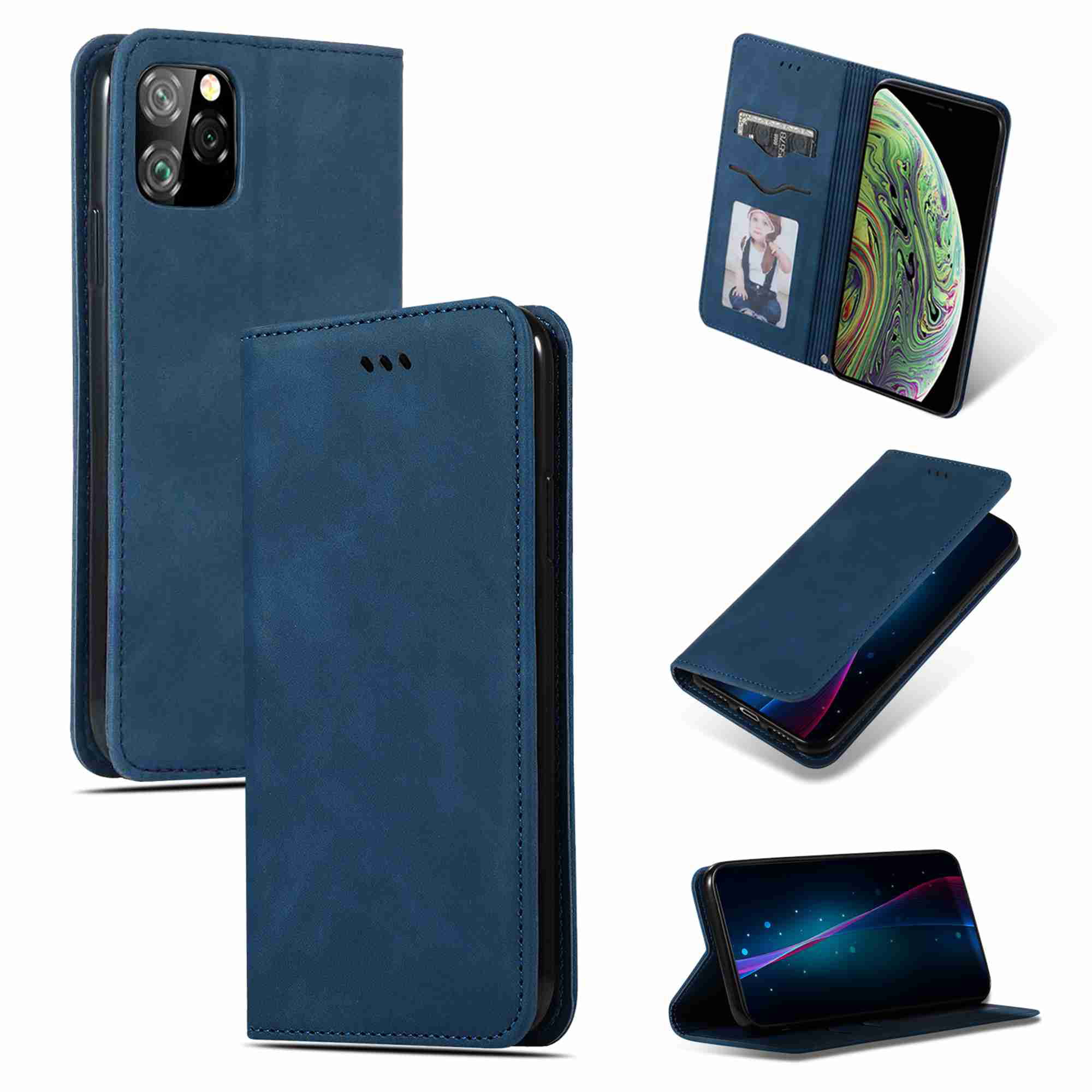 iPhone 11 Pro Flip Case Cover for Leather Card Holders Kickstand Extra-Shockproof Business Cell Phone case Flip Cover 