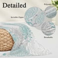 thumbnail image 6 of Aqua White Queen Size Pillow Cover, Pillowcase Protectors with Zipper, Breathable Decorative Throw Pillow Case Cover, Abstract Grey Chrysanthemum Flower Floral Pillow Shams for Couch Sofa 20x30Inch, 6 of 8