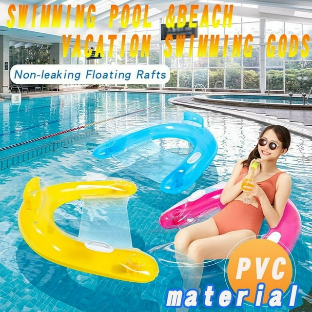 Adults Inflatable Water Pool Floats with Headrest Summer Portable Soft Swimming Chair Pool Hammock Floaties Pool