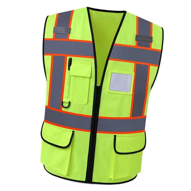 Chaleco de Seguridad de Alta Sunnimix con Cremallera y Tiras Reflectantes Bolsillos
