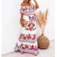 thumbnail image 5 of Vestido mexicano con hombros descubiertos y estampado floral para mujer, vestido largo de verano sin mangas para fiesta de Halloween, vacaciones en la playa, 5 of 5