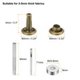 thumbnail image 2 of Unique Bargains 100 Sets Leather Rivets 8 x 6mm Metal with 3 Setter Tools, Bronze, 2 of 7