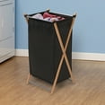 thumbnail image 3 of Household Essentials X-Frame Bamboo Hamper, Washable Black Liner and Bamboo Frame, Eco-Friendly and Renewable, Folds for Storage, Simple and Chic, Natural, 3 of 8