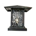 thumbnail image 3 of Meyda Tiffany 106157 1 Light Up Lighting Outdoor Post Light From The Lotus Leaf And, 3 of 6