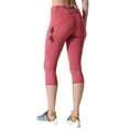 thumbnail image 2 of Women's High Waist Pocket Activewear Leggings, Brick Red, Capri, S, 2 of 5