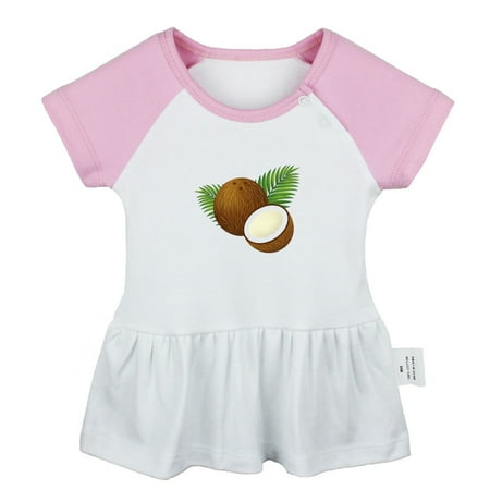 

Fruit Coconut Pattern Dresses For Baby Newborn Babies Skirts Infant Princess Dress 0-24M Kids Graphic Clothes (Pink Raglan Dresses 6-12 Months)