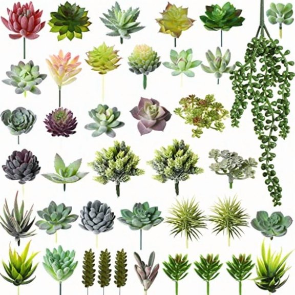 40 Pieces Artificial Succulent Plants Faux Realistic Unpotted Mini Succulents For DIY Garden Home Office Indoor Decor Fresh