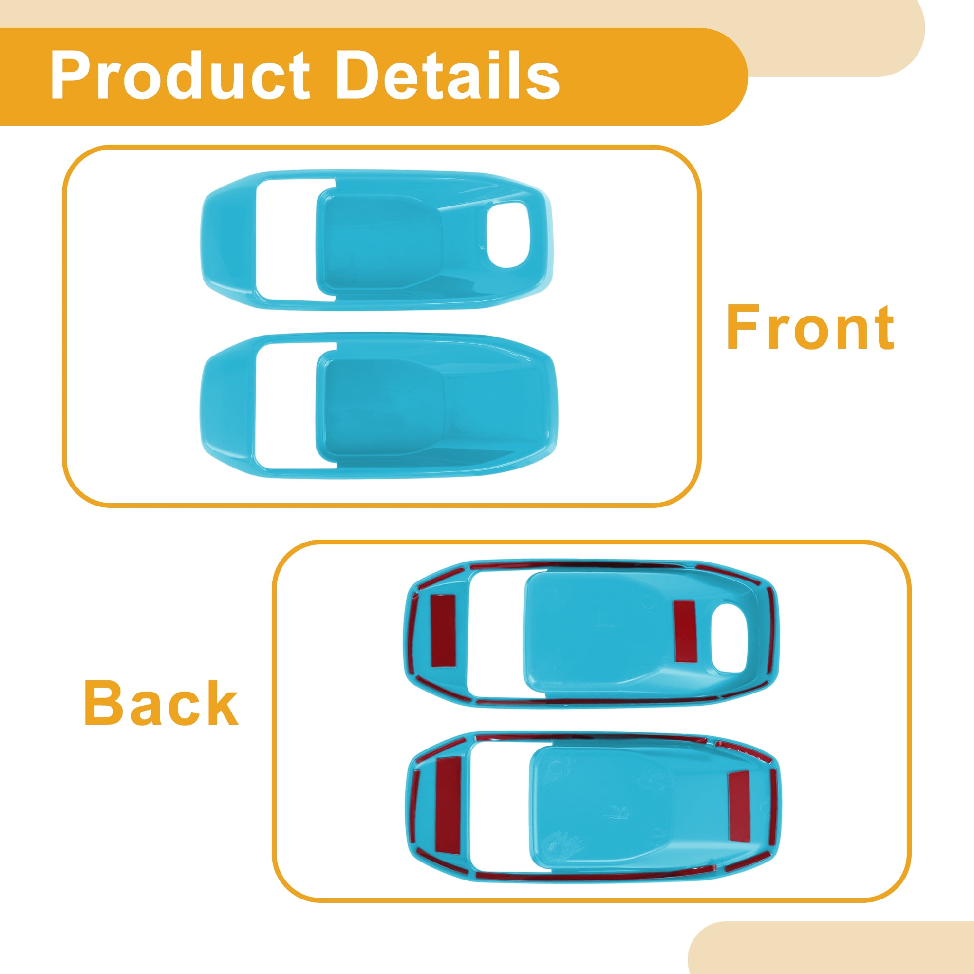 Interior Door Handle Bowl Cover Trim for Jeep Wrangler Gladiator JT 2DR 2018-2024 Inner Door Handle Decoration Frame Trim Light Blue ABS 2 Pcs