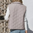 thumbnail image 7 of yoeyez Women's Mid Length Quilted Puff Vest Hooded Sleeveless Button Down Cotton Padded Jacket Lightweight Waistcoat Winter Coat Dark Gray,L, 7 of 7