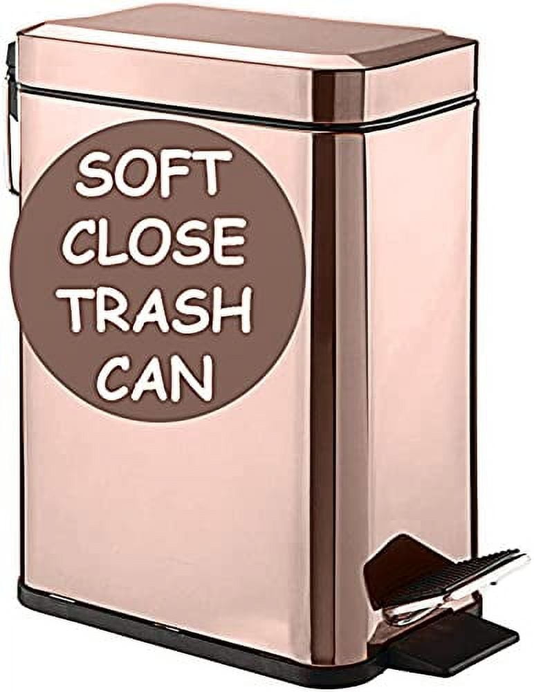 Happimess Betty Retro Mini Trash Can - 3.2-Gallon Step Open, Fingerprint Resistant, Flamingo Pink, For Kitchen, Bathroom, Office