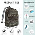 thumbnail image 5 of Unisex Bohemian Print Zipper Backpack, Stylish Boho Rucksack with Front Pocket, Lightweight Bag for School University Work Commute, Great Gift Choice, 5 of 5