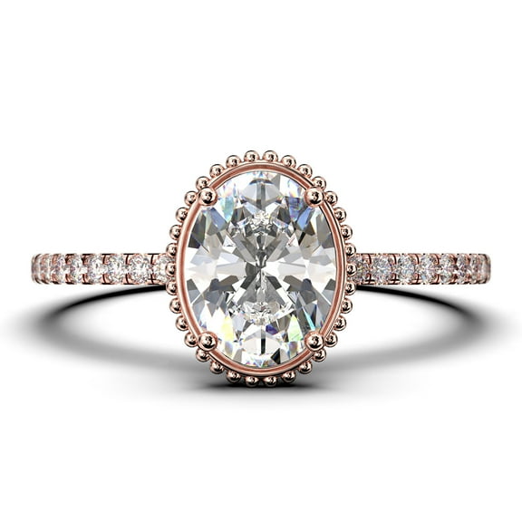 Gorgeous Minimalist 1.50 Carat Oval Cut Diamond Moissanite Engagement Ring, Floral Wedding Ring in 10k Solid Rose Gold, Surprisingly Gift For Her, Promise Ring, Anniversary Ring