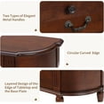 thumbnail image 3 of LKTART Solid Wood Retro Curved Console Table 43" Half Moon Console Table Sofa Table Entryway Table with 3 Drawers Open Shelf Pine Roman Legs, 3 of 18