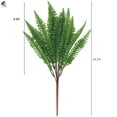 thumbnail image 2 of PULLIMORE 2 Pcs Artificial Boston Fern Grass Green Plastic Lifelike Foliage Bush Plants for Indoor Garden Patio Porch Window Home Decor (17.7 inch), 2 of 10