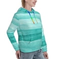 thumbnail image 6 of Picia Teal Turquoise Pattern Casual Women's Hoodie, Hooded Sweatshirt with Kangaroo Pocket, Comfortable Pullover with Eye-catching Drawstrings-XX-Large, 6 of 7