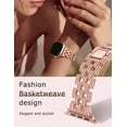 thumbnail image 4 of TOYOUTHS Compatible with Apple Watch Band for Women 42/41/40/38/44/45/46/49mm, Stainless Steel Basketweave Bracelet for iWatch Series 10 9 8 7 6 5 4 3 2 1 SE Ultra, 4 of 6