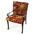 thumbnail image 5 of Jordan Manufacturing 44" x 21" Alberta Salsa Red Floral Rectangular Outdoor Chair Cushion with Ties and Hanger Loop, 5 of 14