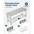 thumbnail image 2 of Table Pliante en Acier Inoxydable Robuste - Établi Portable avec Tablette Inférieure, Certifié NSF, Conception Pliable Gain de Place, Facile à Nettoyer, Parfait pour la Cuisine, le Restaurant, la Maison Ou la Restauration, 2 of 7