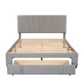 thumbnail image 5 of Xahpower Queen Size Storage Bed Velvet Upholstered Platform Bed with a Big Drawer in Gray, 5 of 12
