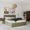 thumbnail image 4 of Novogratz Brittany Platform Bed Frame with Storage Drawers, Queen, Olive Green, 4 of 19