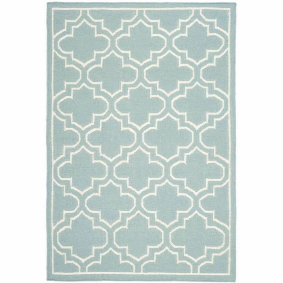 SAFAVIEH Dhurries Walter Geometric Area Rug, Blue/Ivory, 3' x 5'