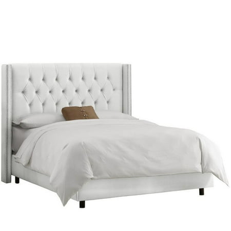 Skyline Upholstered Diamond Tufted, Tufted Queen Bed White