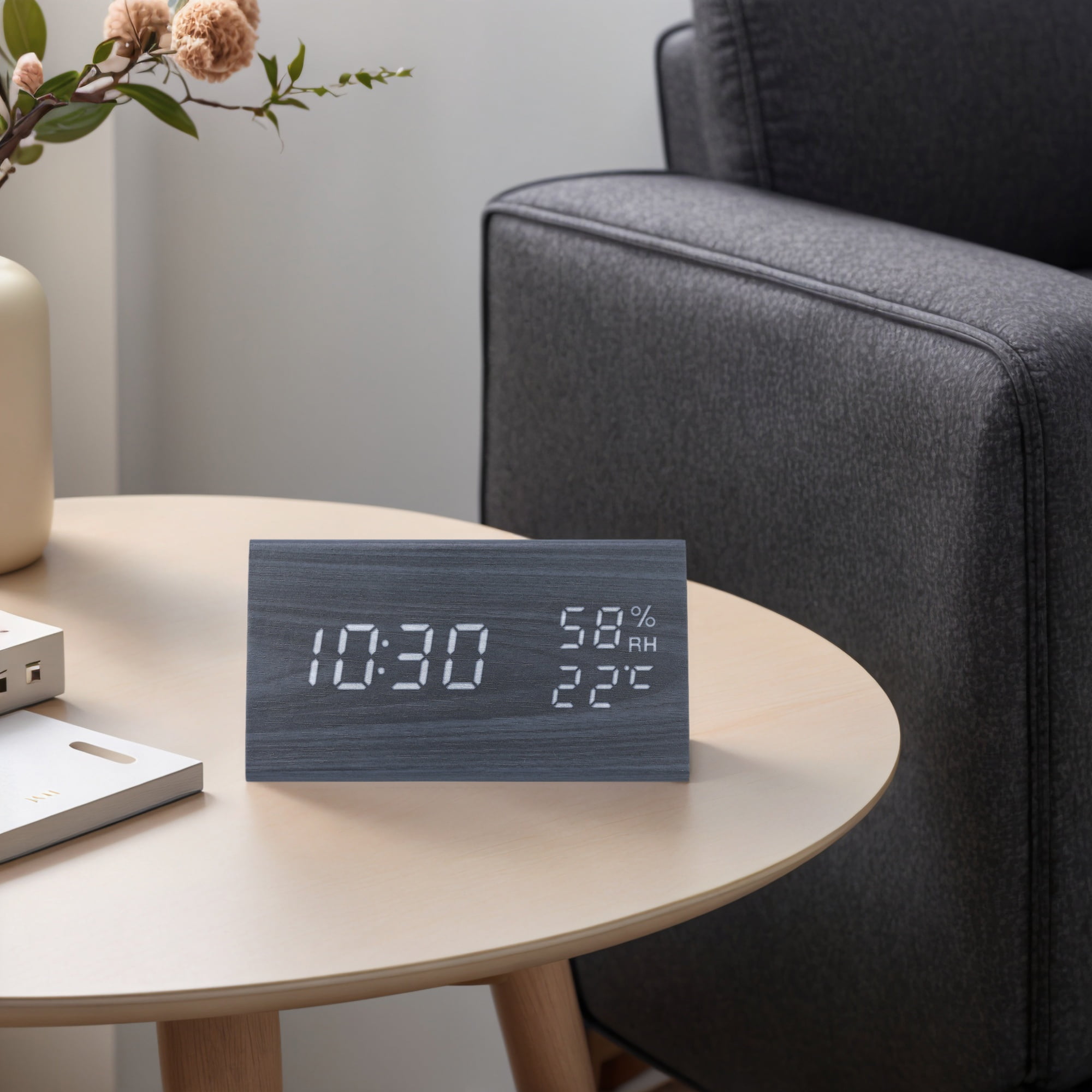 Unique Bargains Triangular Electric Alarm Clock Black 5.9"L x 3.1"W x 3.1"H