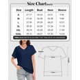 thumbnail image 4 of Women's V Neck T Shirts Short Rolled Sleeve Loose Fit Tops Side Split Summer Tees, 4 of 7