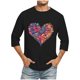 thumbnail image 5 of Camisas de Manga Larga para los Hombres Día de San Valentín Impresión Cuello Redondo Moda Casual, Mezcla de Poliéster de Lino de Algodón para Primavera Verano, 5 of 8