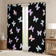thumbnail image 2 of Homewish Gradient Colorful Butterfly Black Out Curtains,Cartoon Animal Curtains Pack of 2 (42x63 Each),Rainbow Ombre Bedroom Curtains For Girl,Luxury Bedroom Decor, 2 of 6