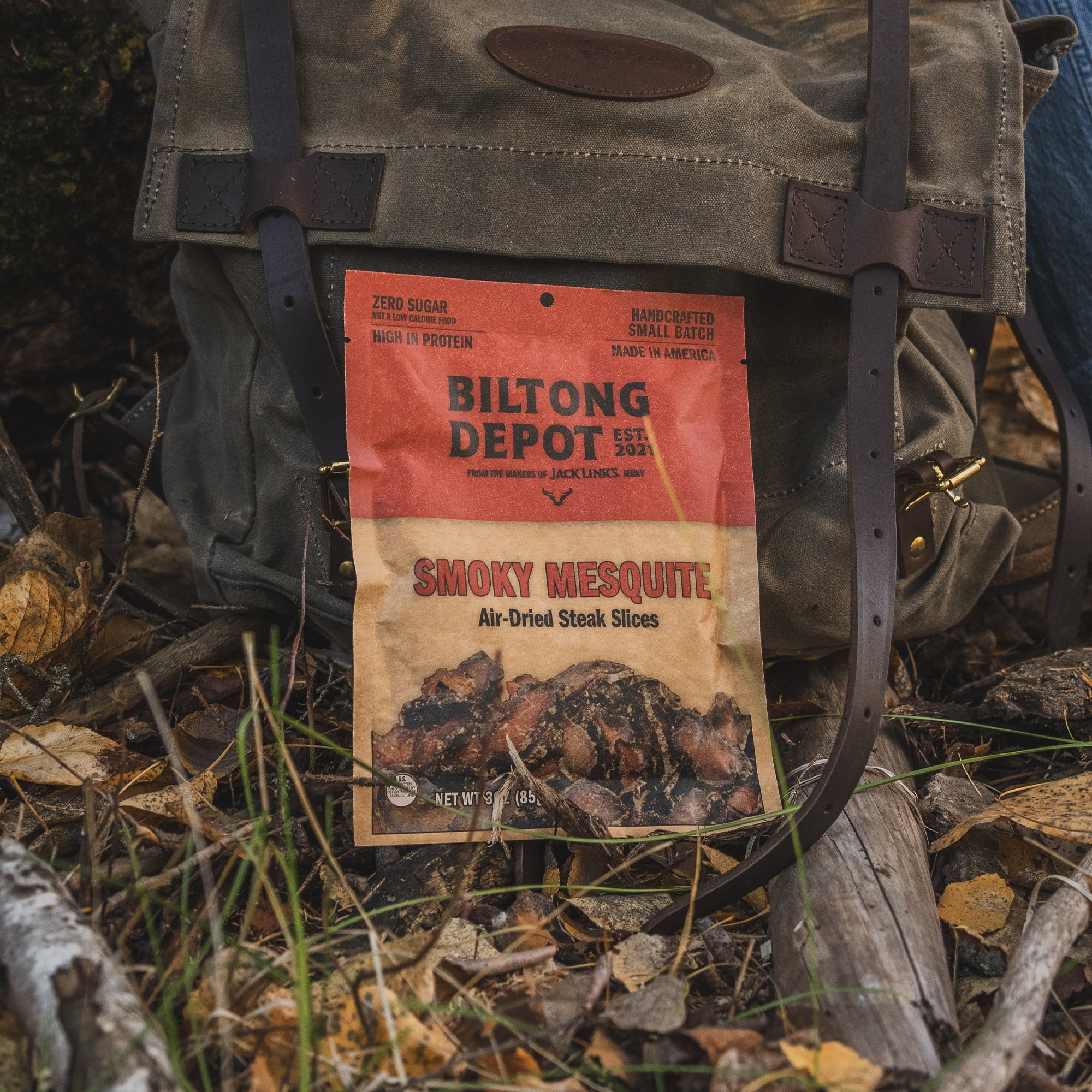Biltong Depot Smoky Mesquite Steak Slices (1 pound): High Protein Snack, No Sugar, Smoked Natural Dried Beef Jerky