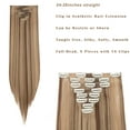 thumbnail image 4 of MY-LADY 8PCS Synthetic Clip in Hair Extensions Double Weft Full Head HairPiece Straight Natural Black Brown Blonde, 4 of 8