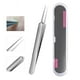 thumbnail image 5 of Qarigey Pinzas para el acné, removedor de espinillas de acero inoxidable, Extractor de espinillas para el hogar, de mano, profesional, reutilizable, Tratamientos faciales Qarigey CE014419-01B, 5 of 6