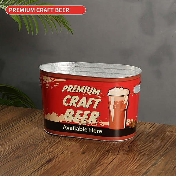 Double-walled Stainless Steel Ice Bucket, Leak-Proof Rust-Proof & Insulated to Keep Ice for Hours, Flexible Handles & Large Capacity for 10-16 Bottles, Perfect for Bars BBQ Parties Outdoor Activities