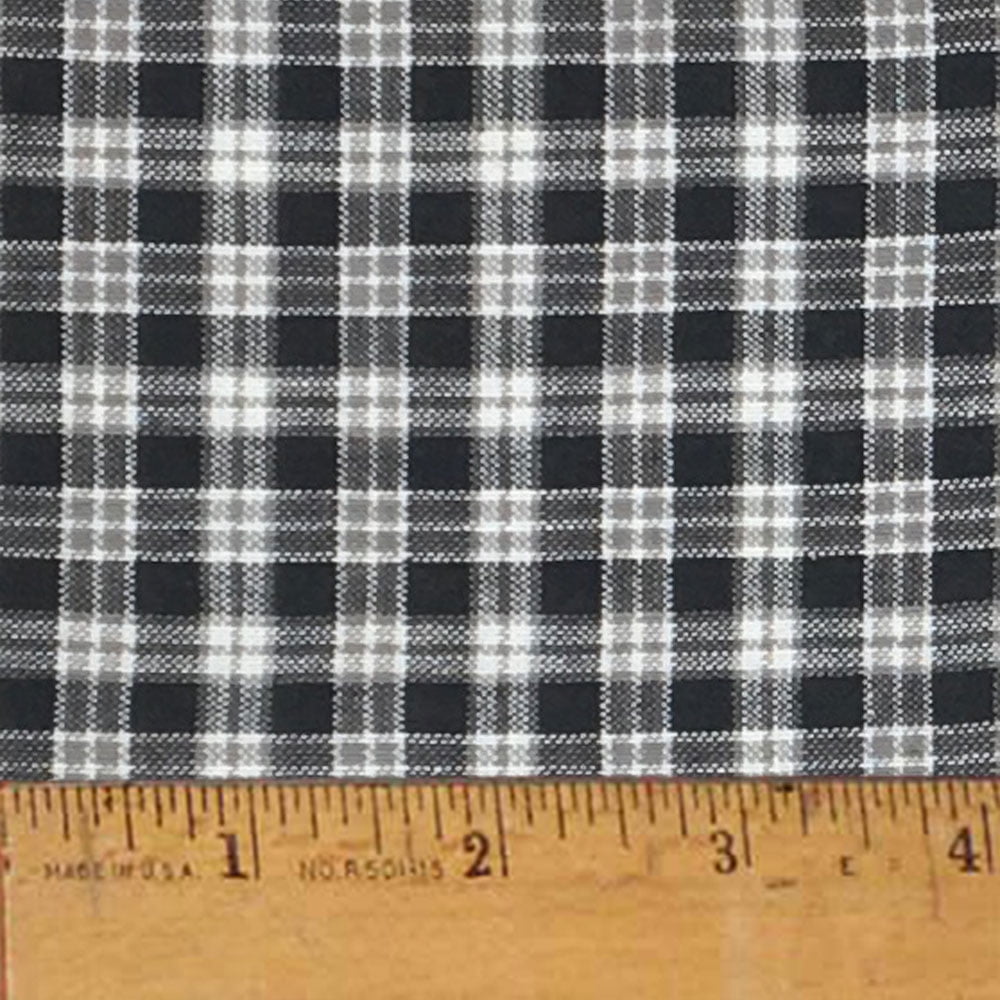 Mountain Lodge 2 White & Black Plaid Homespun Cotton Fabric Sold by the Yard - JCS Fabric