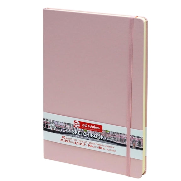 Talens Art Creation Sketchbook, Drawing Notebook, 8.3 x 11.8 inches (21 x 30 cm), Pastel Pink