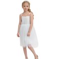 thumbnail image 1 of Robe Fille Enfants Tout-Petits Été Robe Princesse en Maille Unie Sans Manches Plage Fête Décontractée Robe Enfant Fille Blanche 3 Ans-4 Ans, 1 of 7