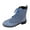 Blue, variant on Black Ladies Winter Boots Round Toe Mid Heel Lace Up Denim Patchwork Warm Casual Ankle Bootie