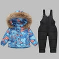 thumbnail image 4 of Boys Girls Snow Suit Winter Snowsuit Padded Warm 2 Piece Outfits Zip Up Puffer Hooded Ski Jacket and Snowboarding Pants, 4 of 6