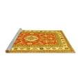 thumbnail image 2 of Ahgly Company Machine Washable Indoor Round Geometric Yellow Traditional Area Rugs, 3' Round, 2 of 4