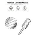 thumbnail image 2 of MelodySusie Safety Nail Drill Bits, 3/32'' Smooth Round Top Large Barrel Carbide Bits, Suitable for Manicure Pedicure Cuticle Gel Polishing, Beginners Bits, Silver, Series Bit-S, Double Coarse, 2 of 3