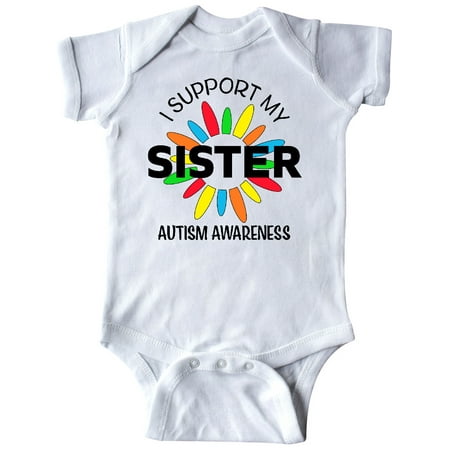 

Inktastic I Support My Sister Autism Awareness Gift Baby Boy or Baby Girl Bodysuit