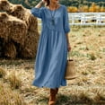 thumbnail image 5 of Aimik Women's 3/4 Sleeve Maxi Dress Crew Neck Loose Fitting Boho Long Dress with Pockets Summer Dresses for Women, 5 of 6