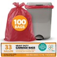 thumbnail image 1 of PlasticMill Sacs à Ordures 33 Gallons : Rouge, 1.5 MIL, 33x39, 100 Sacs, 1 of 4