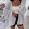 thumbnail image 2 of Weiqiqre Womens Jackets Oversized Cardigan Sweaters Open Front Chunky Knit Casual Long Lantern Sleeve Fall Sweater Coats, 2 of 6
